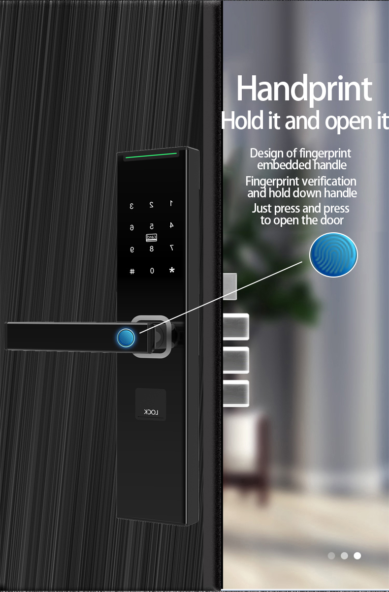 3D face recognition door lock smart finger print locks smart security door  touch screen lock