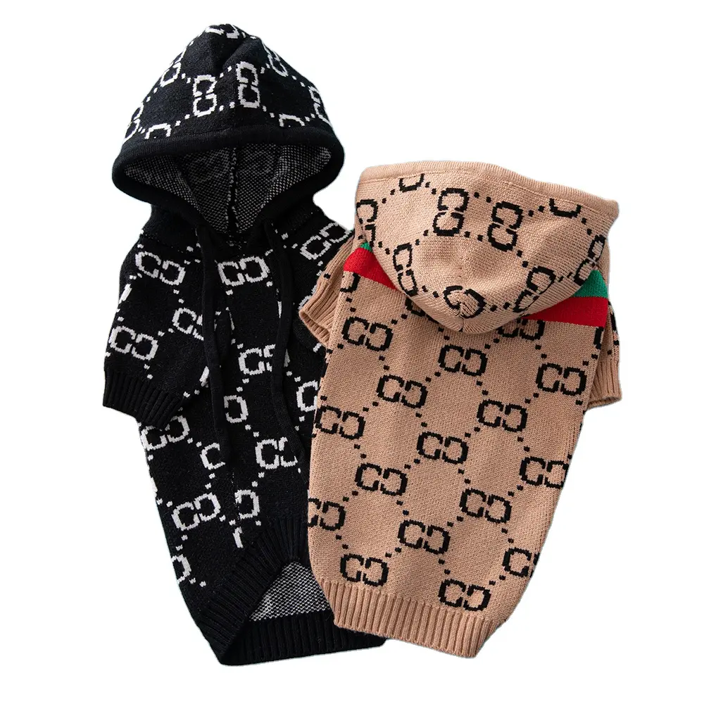 Nuovo Designer di lusso cane maglione con cappuccio vestiti invernali di lusso vestiti per cani all'ingrosso produttore di abbigliamento per animali domestici CH3056