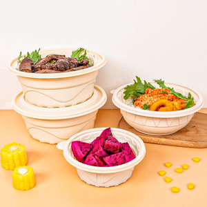 コーンスターチ丸包装箱使い捨ての生分解性ランチボックス環境にやさしい食品容器 - Product Image 5