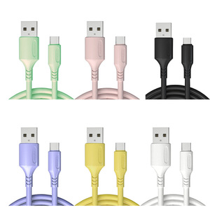 Sıvı Macaron V8 3A hızlı şarj TYPE-C veri kablosu Apple ve Android telefonlar için uyumlu dahil iPhone cep telefonu earear - Product Image 2