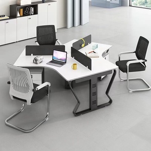 Muebles de oficina modernos diseños multijugador persona partición mesas de estación de trabajo con escritorio de computadora wirebox