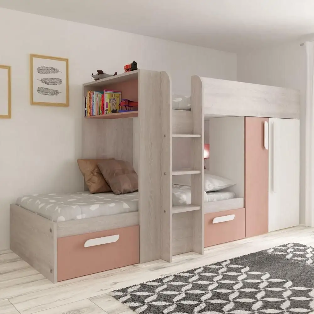 Children Bedroom Furniture Sets Multifunction Baby Wooden Bunk Bed for Kids