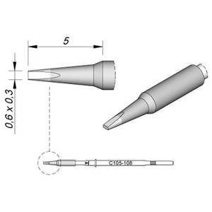 JBC araçları C115108 lehim ucu keski şekli, düz uç boyutu 0.3mm içerik 1. (940910785058) - Product Image 1