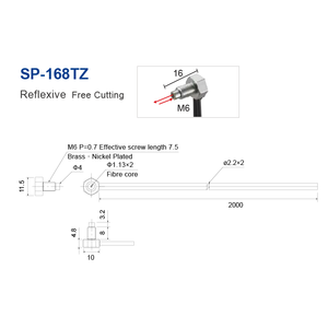 Senpum Sensor de amplificador de fibra óptica M6 Cabezal de reflexión difusa Sensor de fibra óptica que reemplaza para - Product Image 5