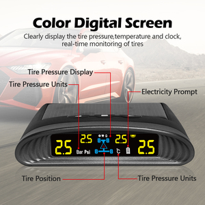 SPY V10 Digital <strong>Tire</strong> Gauges with Internal Sensor Solar Power TMPS <strong>Tire</strong> Pressure Monitoring System LCD Display <strong>Tire</strong> Gauge