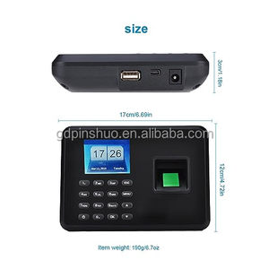 A2 Black Color Time Attendance Clock Terminal with 125K RFID Card <strong>Function</strong> &amp; Reset Feature English Version Report <strong>Excel</strong> - Product Image 4