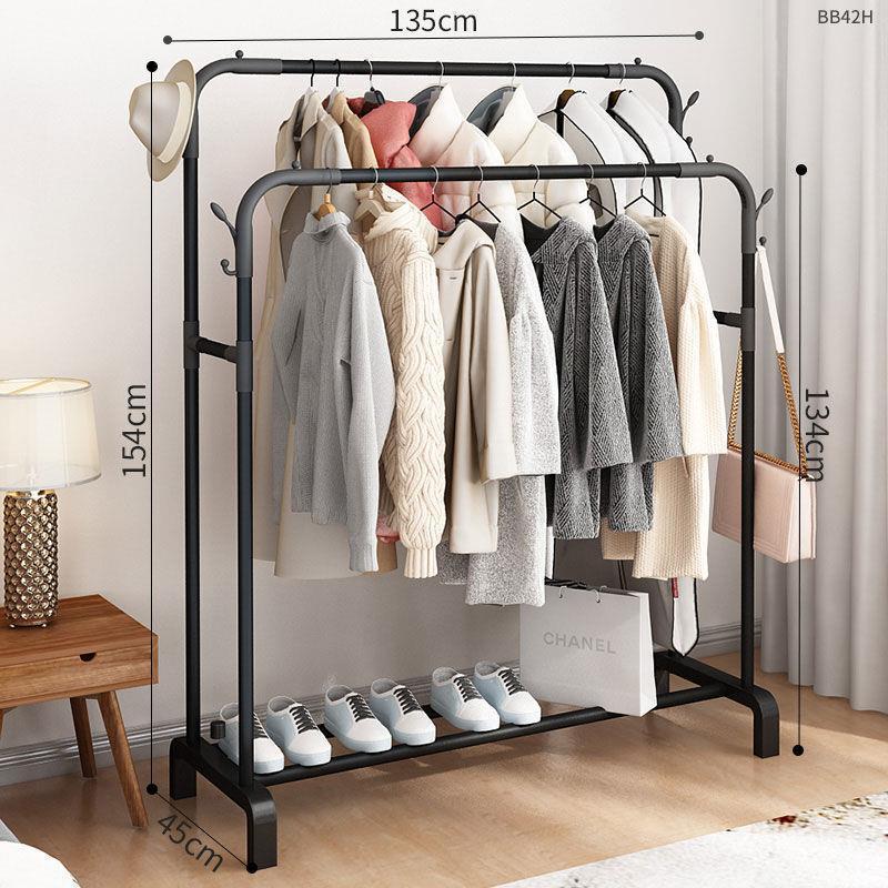 1.35m - Black Single-Layer Double Pole