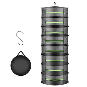 Anpassbares 4-lagiges hängendes Kräuter-Trocken gestell netz <span class=keywords><strong>Mesh</strong></span> Herb Dry <span class=keywords><strong>Net</strong></span> mit grünen Reiß verschlüssen für Plant Bud Seed