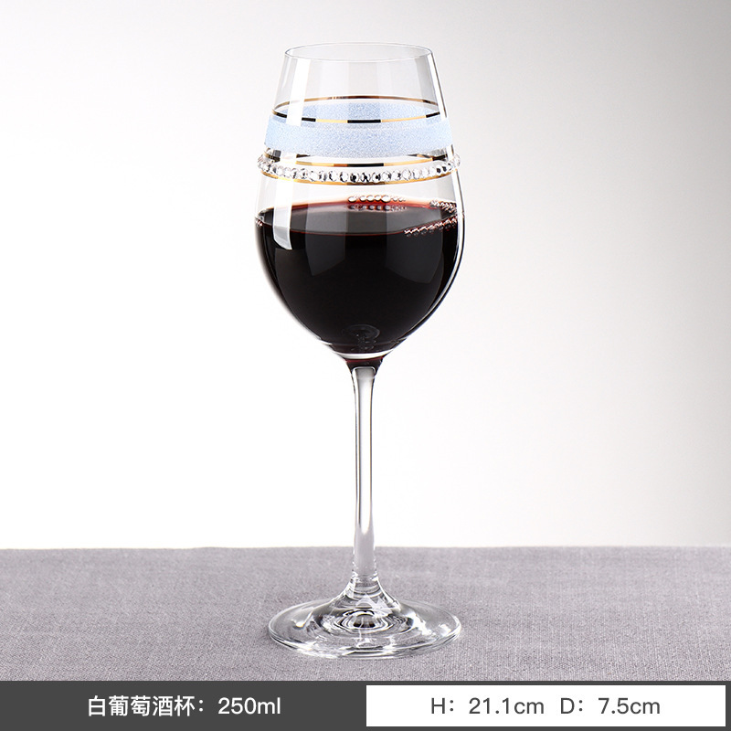 Crystal Blue Diamond White Wine Glass - 250ml
