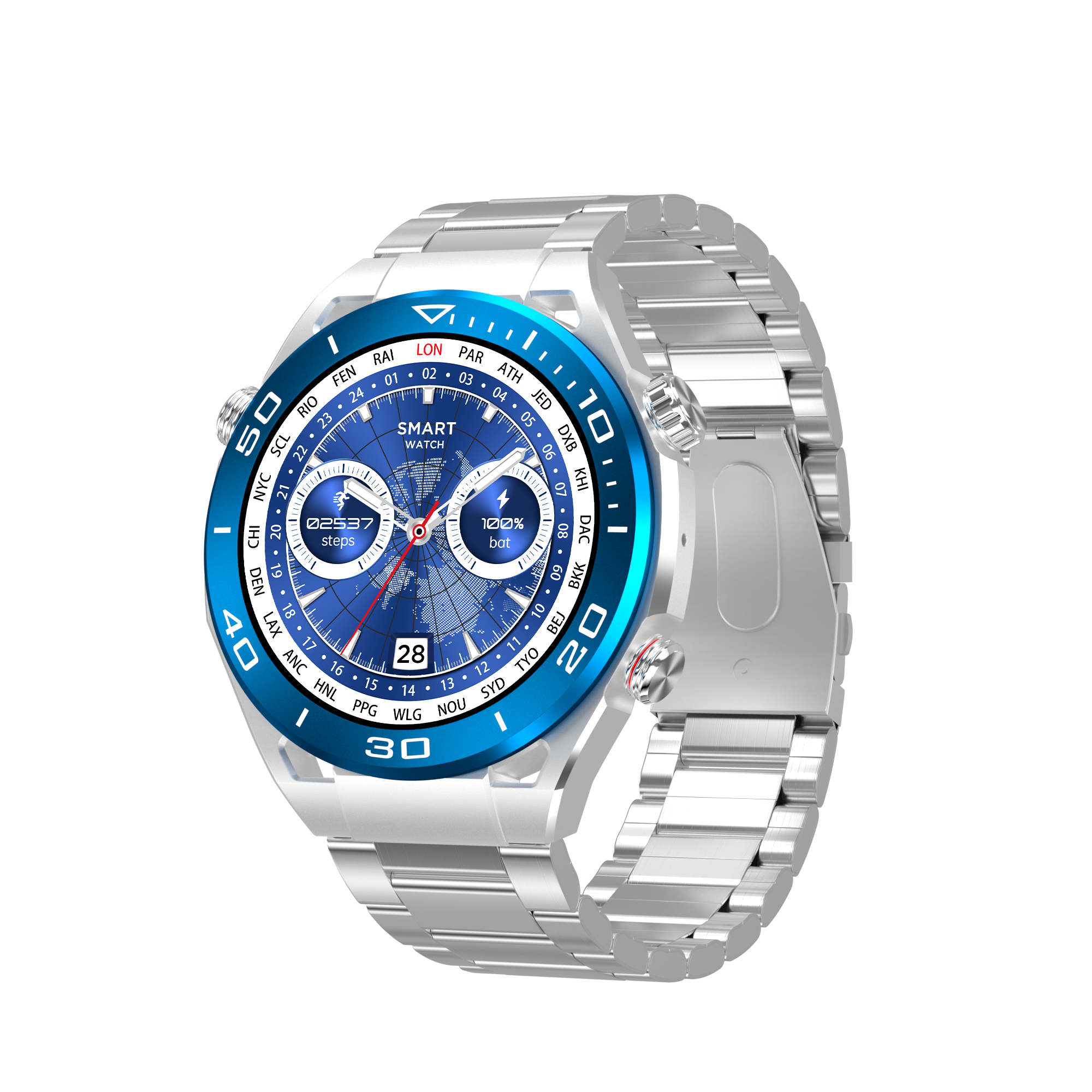 Ceinture en acier argenté