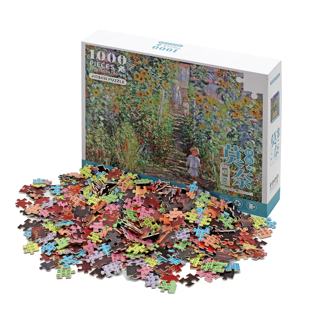 Hochwertige benutzer definierte berühmte Malerei pädagogische Erwachsenen Spiel Papier Kunst Puzzle 1000 Stück