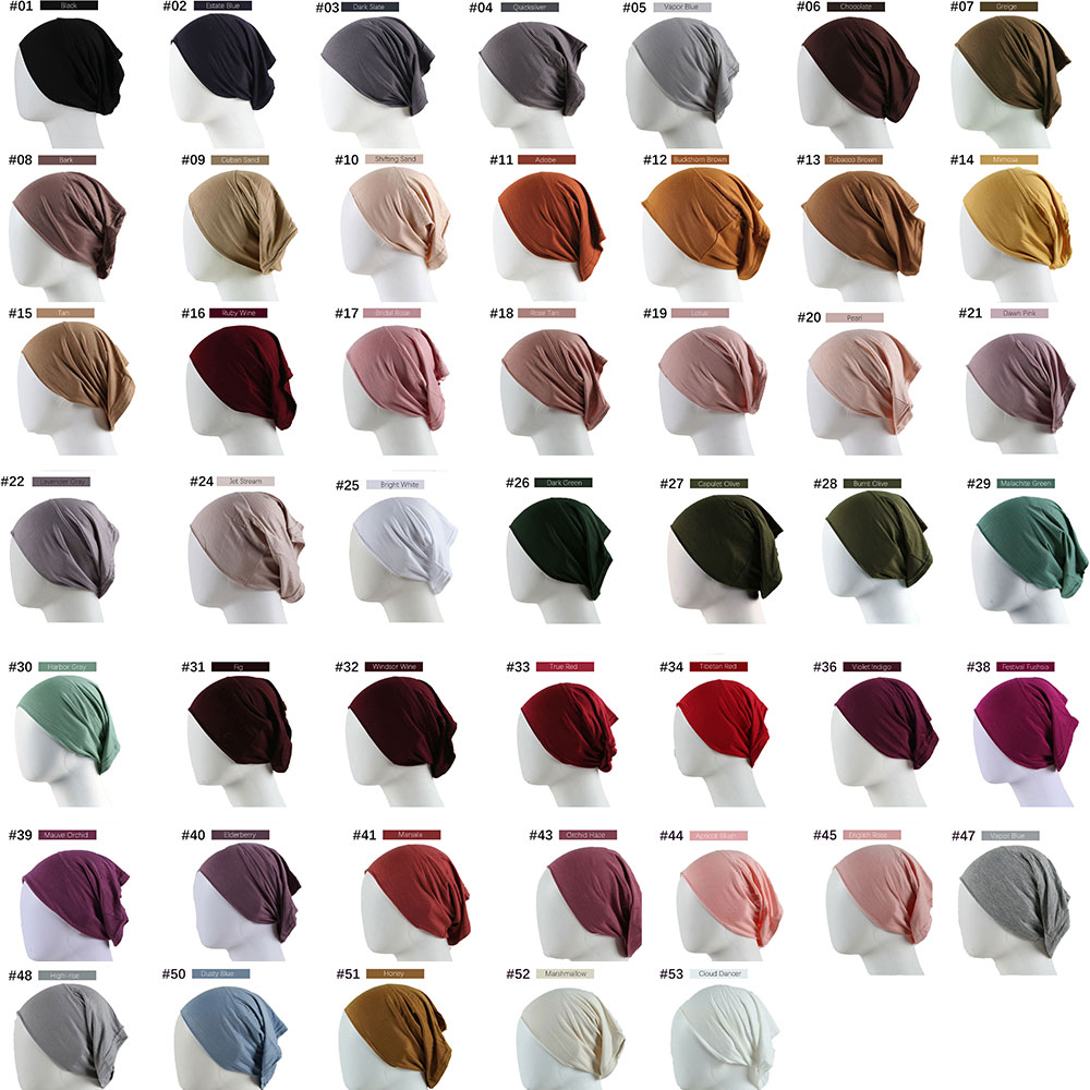 Inner Hijab Caps Wholesale Stretchy Cotton Jersey bonnet hijab  For Muslim Women Under scarves