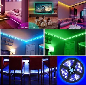 APPリモートスマートSMD5050フレキシブルLEDストリップライト2M3M 4M 5M 30led 60ledミュージックシンクLEDテープRGBLEDストリップライトキット家の装飾 - Product Image 4