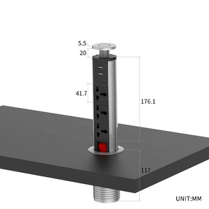 Toma de corriente empotrada con orificio de mesa universal, enchufe emergente multifunción inteligente con 2 puertos USB - Product Image 2