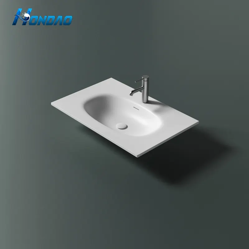 Lavabo da appoggio in resina epossidica bagno superficie solida Vanity Top