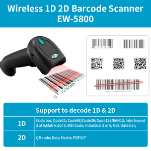 Escáner de código de barras de alta velocidad, lector de código de barras de mano, inalámbrico, 1D, 2D, de fábrica, QR - Product Image 4