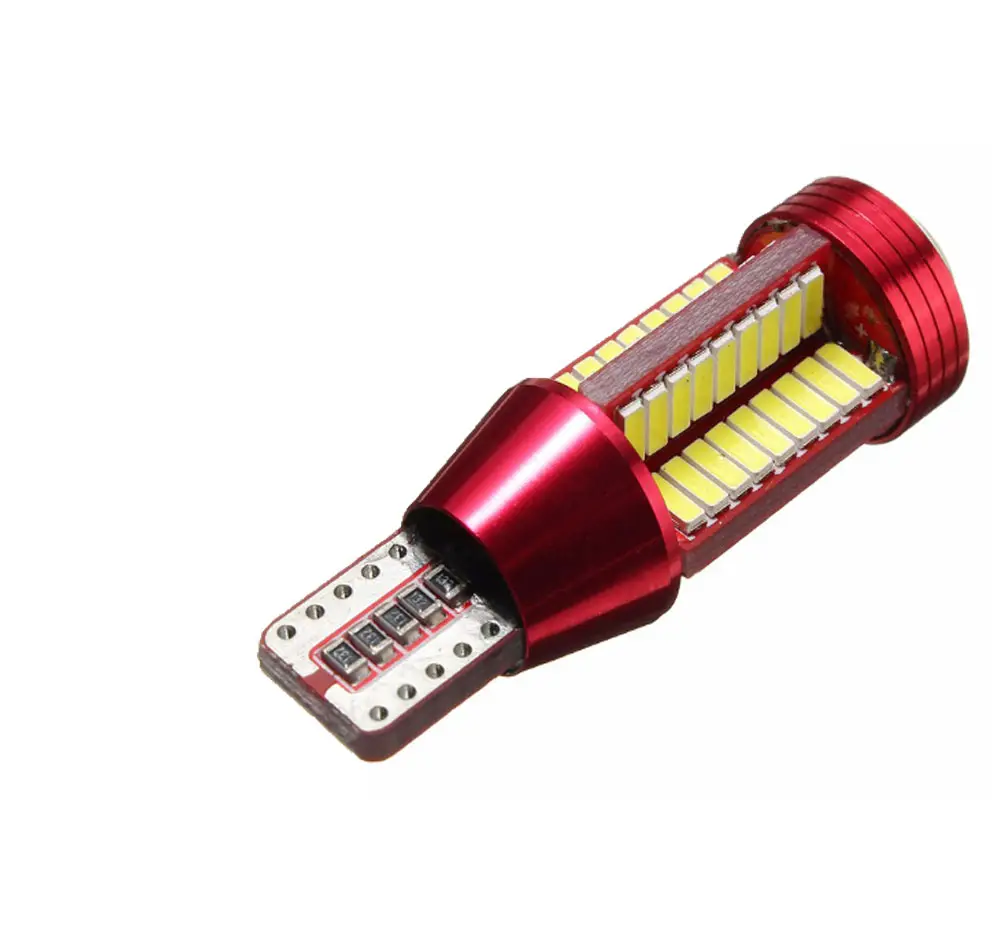 Qidwin - Lâmpada LED sem haste, decodificadora de alto brilho, lente W5W, canbus, cunha de erro T15 4014 78SMD, luz de placa de licença em cúpula