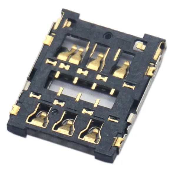 Hot selling 7 Pin 1.4H 4FF Internal Welding SMT SMD Type Slot Socket Adapt Nano Sim Card Connector wholesales in stock