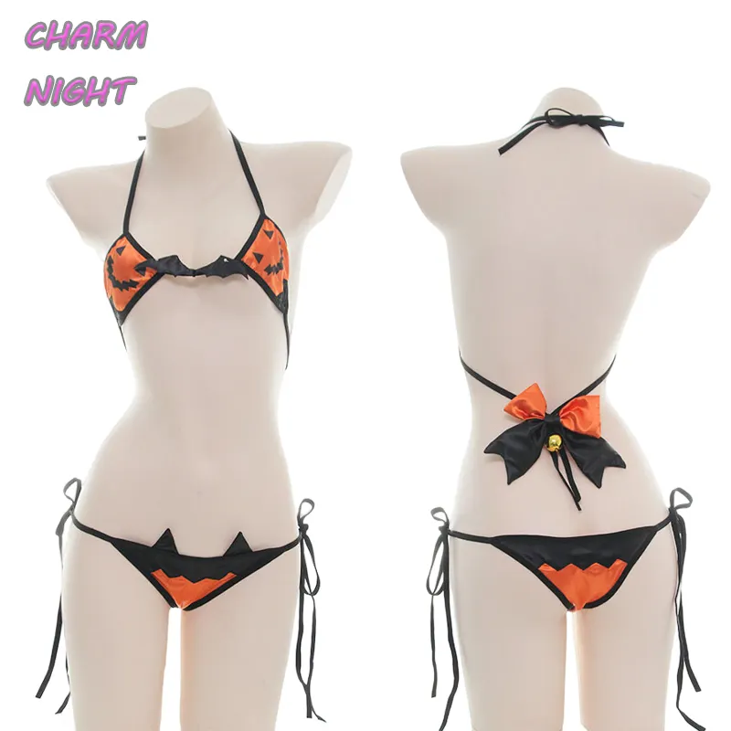 Halloween Cute Women Cosplay Lingerie Set costumi di Halloween Sexy Lingerie Micro reggiseno e g-string Set Festival Sexy Wear