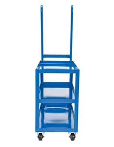 Kauçuk tekerlekler üzerinde kalıp ile çelik yüksek görev sepeti 56-1/8 inç x 21-7/8 inç x 73-7/16 inç. 1,000 Lb. Kapasite mavi stok arabası arabası