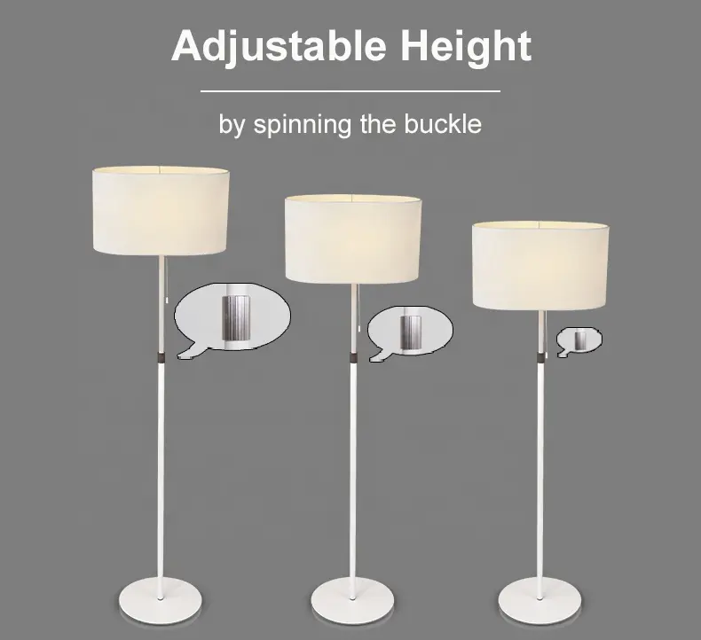 Modern Nordic New design Altura Ajustável Pé Lâmpada Indoor Padrão Simples Sala de Cabeceira Criativa LED Floor Lamp