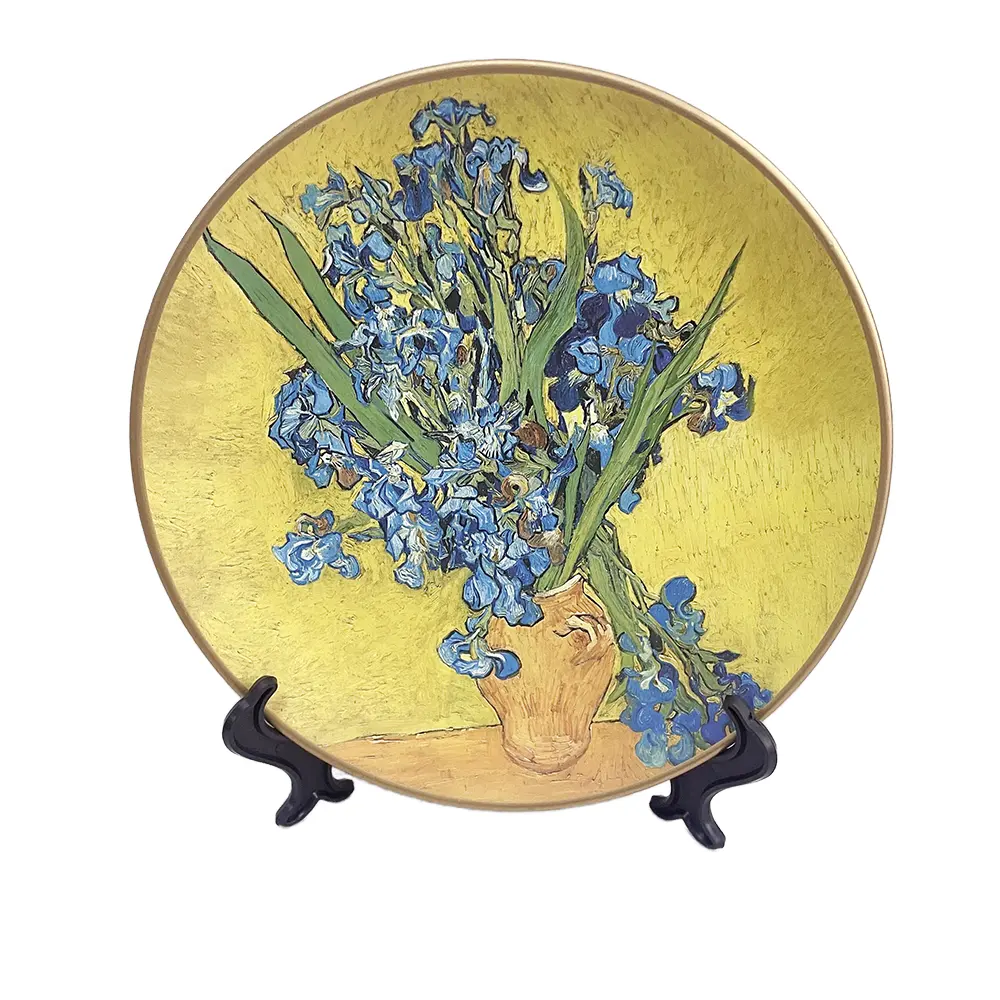 Van Gogh piatto decorativo in ceramica artista pittura a olio Design per soggiorno corridoio decorazione Desktop scaffale
