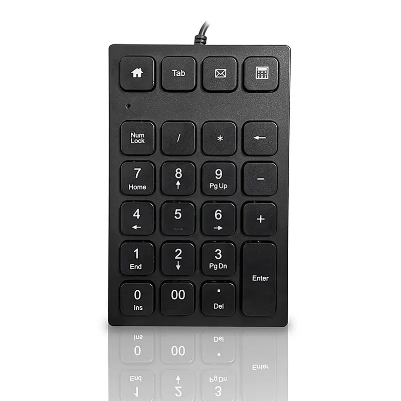 Yüksek kalite USB 21 tuşları kablolu dijital sayısal Numpad klavye Mini tuş takımı sayısal klavye KN-001D