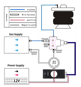 Không khí treo Kit 12V solenoid valve Manifold Van không khí đi xe điều khiển với hiển thị kép đo áp suất không khí và khung chuyển đổi - Product Image 5