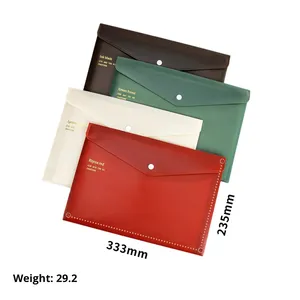 Cross-Border Retro A4 lưu trữ tài liệu túi với Snap Nút dày không thấm nước PP phong bì cho văn phòng lưu trữ nộp hồ sơ sản phẩm - Product Image 5