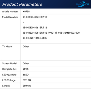 X0758 แถบไฟ LED ทีวีสําหรับ JS-MR32M8061ER.912 แถบไฟ LED ทีวี - Product Image 3