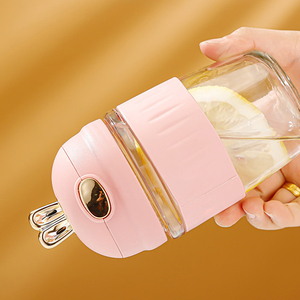 350ml น่ารักกระต่ายถ้วยแก้วขนาดเล็กความจุการ์ตูนกระต่ายขวดน้ําแก้วกาแฟแบบพกพาแก้วฟางซิลิโคน - Product Image 6