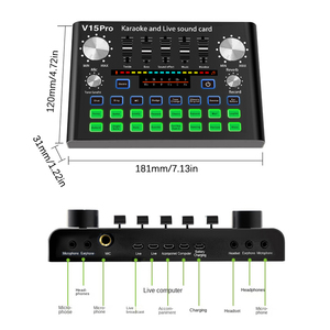 Tarjeta de sonido Vocal de transmisión en vivo profesional, mezclador de interfaz de Audio, compatible con tarjeta de sonido de - Product Image 6