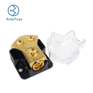 Venta caliente 2 vías 0/2/4 AWG calibre entrada 4/8/10 calibre salida Amp Terminal de tierra bloque de distribución divisor para Auto barco Audio