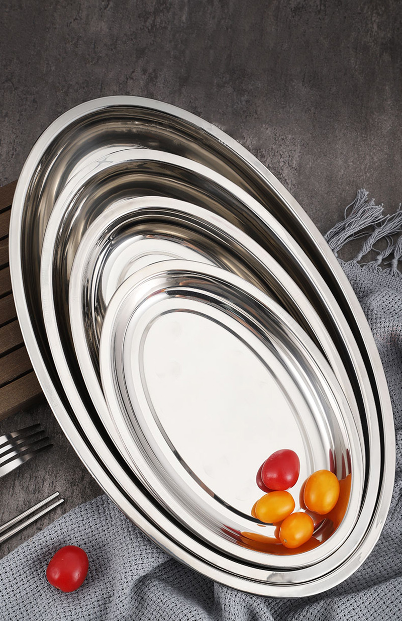 Degaussing Stainless Steel Oval Dish Kitchenware Cheap Dinner Plates For Sale