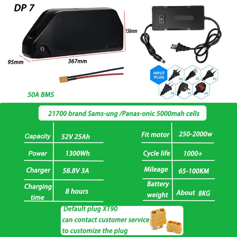 52V 25AH 50A BMS XT90 for 250-2000w