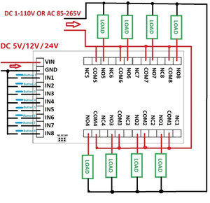 433M Funk-Wireless-Controller EV1527 Lerncode-Kit DC 5V/12V/24V 8CH OOK RC Fernsteuerung Griff-Relay-Board - Product Image 4