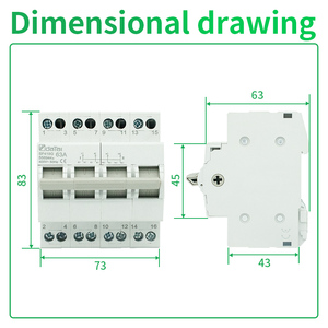 Mcb切り替えスイッチ2P 3P 4P 16-63AMTSデュアルパワー手動転送スイッチ - Product Image 3