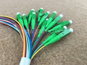 Precio de fábrica monomodo 12 colores LC APC fibra óptica Fanout Pigtail Bunchy para telecomunicaciones redes de comunicación de datos - Product Image 3