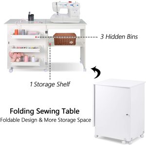 Klapp nähmaschine Tisch regal Computer tische Praktischer Klapptisch für Nähmaschine mit Rollen Stoff maschinen teile