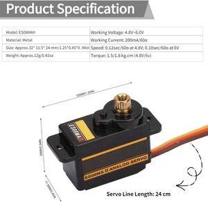 EMAX Oficial ES08MAII 12g Micro Metal Gear Analógico <span class=keywords><strong>Servo</strong></span> Motor de Direção ES08MA II para Rc Carro Helicóptero Avião Robô Parte - Product Image 4