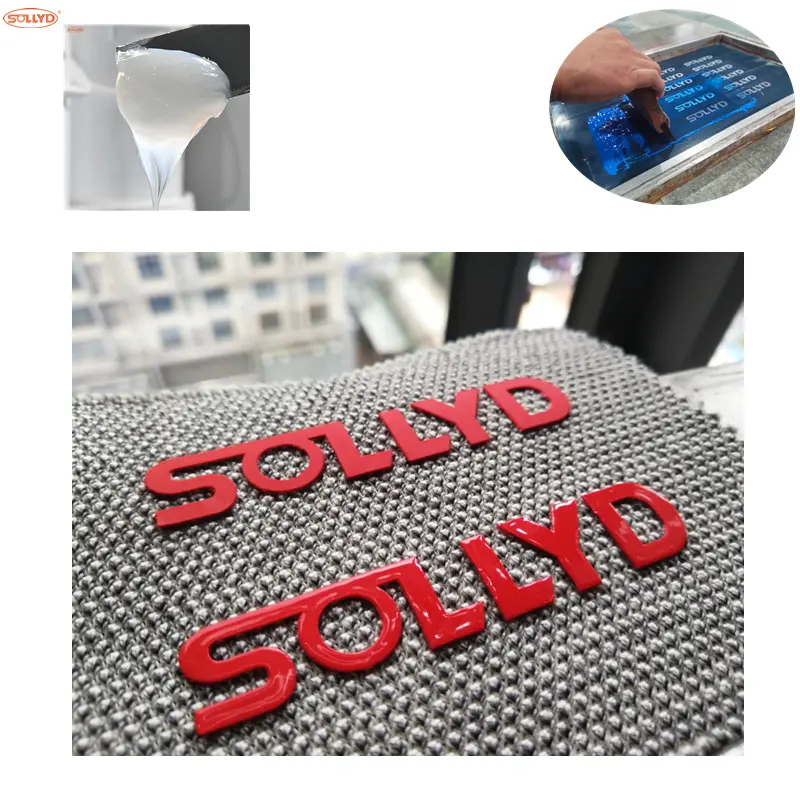 Sollyd fabrication sérigraphie textile encre silicone caoutchouc encre pour chaussures sportswear base solidité impression