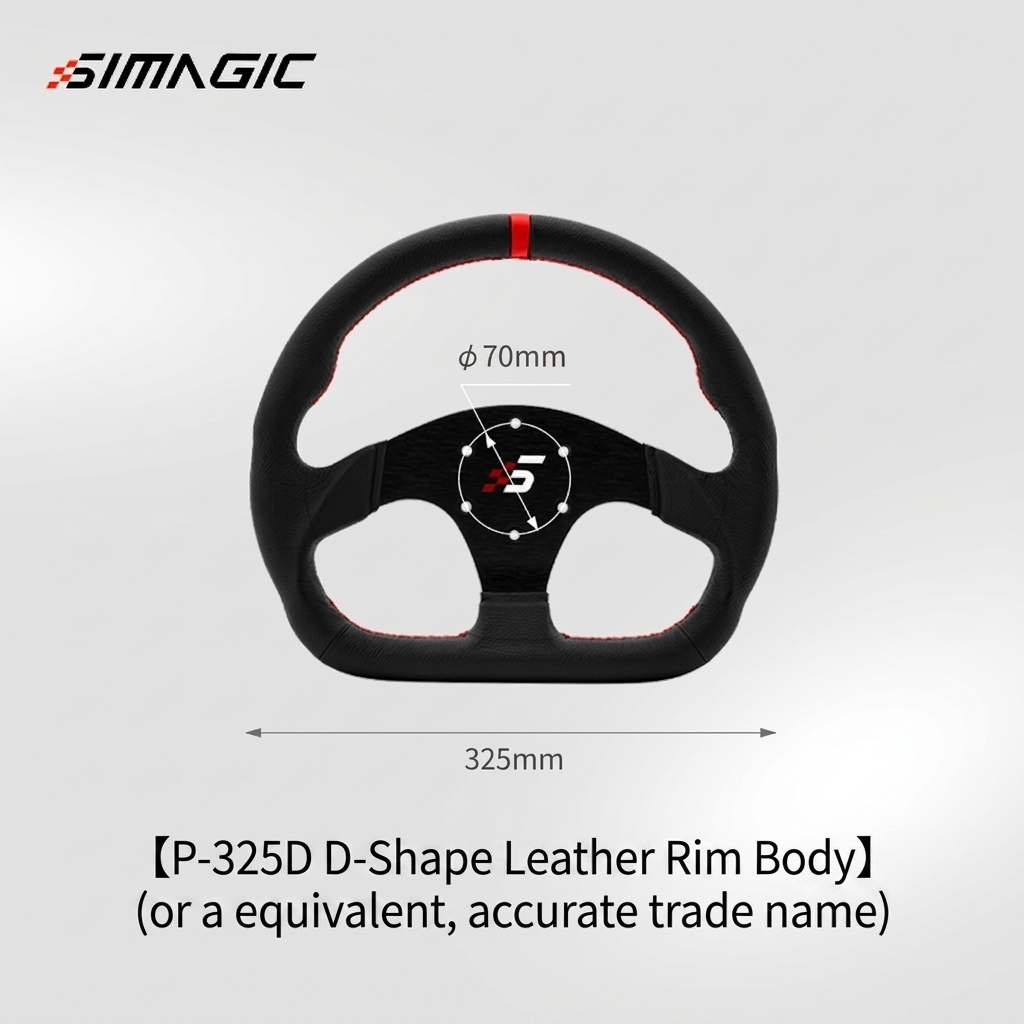 P-325d 325mm leather D-shaped body -- black