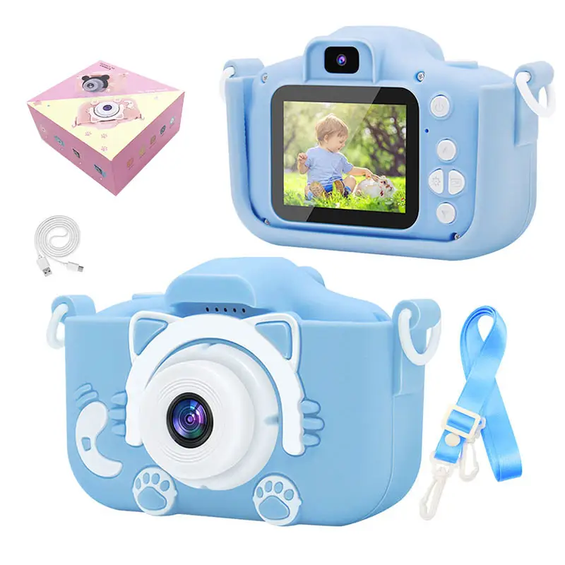 Nueva cámara de impresión digital HD para niños, mini cámara de fotos con impresión de juguete de gato lindo