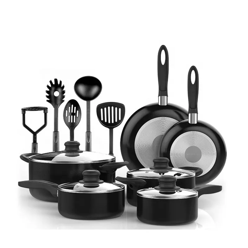 อลูมิเนียม15ชิ้น Nonstick ชุดเครื่องครัว