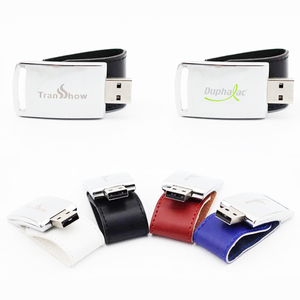 Venta al por mayor colorido PU cuero USB Flash Drive logotipo personalizable 2,0 interfaz 4GB a 128GB almacenamiento 2,0/3,0 disco USB - Product Image 1