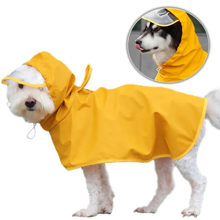All Seasons Waterproof General Ater Resistant Medium Large Pet Raincoat Jacket Clothing Pu Dog Clothes