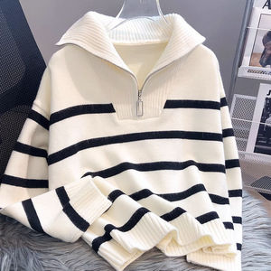 เสื้อซับในมีซิปใหม่สำหรับผู้หญิงเสื้อถักแขนยาวแบบสวมหัวสำหรับฤดูใบไม้ร่วงและฤดูหนาว - Product Image 3