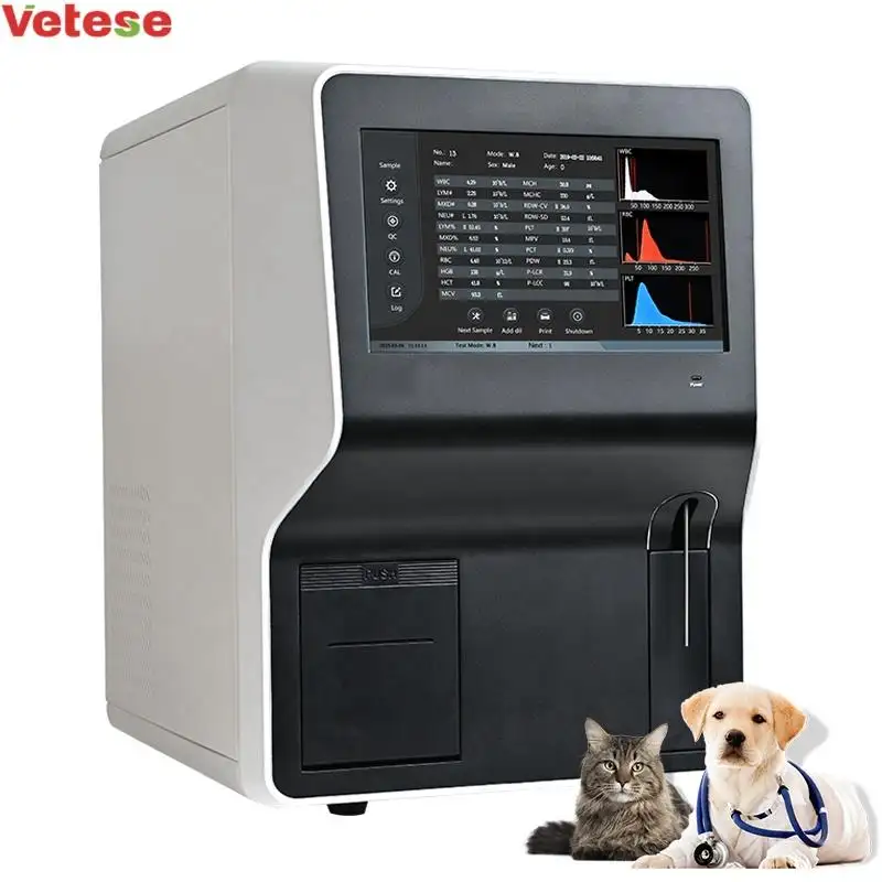 Máquina portátil de prueba de sangre para animales, Analizador de hematologías, veterinario, CBC, Auto, 3 piezas