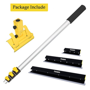 Chuyên nghiệp công nghiệp lớp vách thạch cao skimming Blade Set với squared trowels và mở rộng cực vật liệu thép không gỉ - Product Image 2
