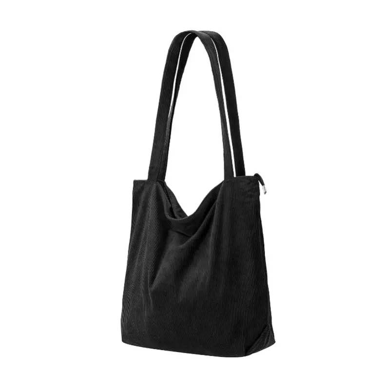 Yeni moda özel Logo büyük kapasiteli alışveriş kadın kadife omuz çantaları kadife Tote çanta